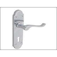 Forge Backplate Handle Lock - Gable Chrome Finish