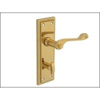 Forge Backplate Handle Bathroom - Georgian Brass 152mm