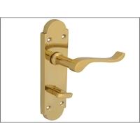 Forge Backplate Handle Bathroom - Gable Brass Finish