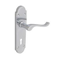 Forge Chrome Gable Backplate Lock Handle