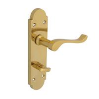 Forge Brass Gable Backplate Bathroom Handle