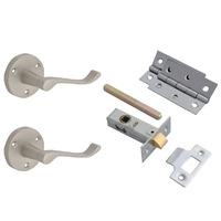 forge satin scroll lever on rose door pack