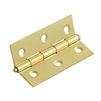 Forge Brass Plated Pair of Loose Pin Hinges Pack of 6