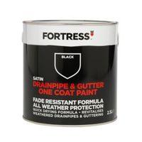 Fortress Black Satin Drainpipe & Gutter Paint 2.5L