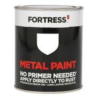 fortress white satin metal paint 750ml