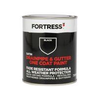 Fortress Black Satin Drainpipe & Gutter Paint 750ml