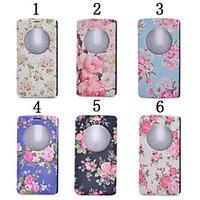 For LG Case with Stand / with Windows Case Full Body Case Flower Hard PU Leather LG