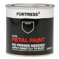 Fortress Black Satin Metal Paint 250ml