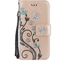 For Huawei P8Lite(2017) P10 Case Cover Butterfly Love Flower Pattern Embossed Point drill Flash Powder Card Wallet Stent PU Phone Case P10 P9 P8(Lite)