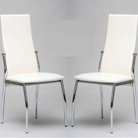 Folio White Dining Room Chair in A Pair