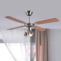 Four-blade ceiling fan Gunda, with light