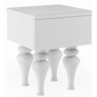 Fountain White High Gloss Side Table