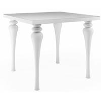 Fountain White High Gloss Square Dining Table