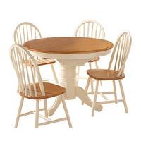 Foxcote Extending Kitchen Table and 4 Chairs, Wood