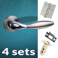 four pack oran mediterranean lever on rose satin nickel polished chrom ...