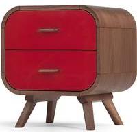 fonteyn bedside table walnut and red