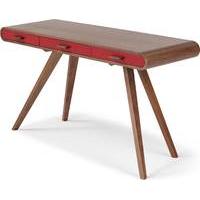 fonteyn console desk walnut and red