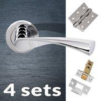 Four Pack Colorado Status Lever on Round Rose - Polished Chrome Handle