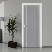 Forli Light Grey Flush Door - Aluminium Insert - Prefinished