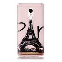 For Glow in the Dark / Translucent Case Back Cover Case Eiffel Tower Soft TPU Xiaomi Redmi Note 4 Redmi Pro