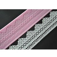 FOUR-C Cake Making Tools Sweet Lace Mat Lace Silicone Mold Color Pink LFM-11