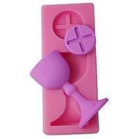 FOUR-C Silicone Cake Mold Goblet Fondant Embossing Mould Color Pink