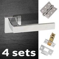 four pack asti forme designer lever on minimal square rose polished ch ...