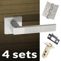 four pack asti forme designer lever on minimal square rose satin chrom ...