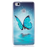 For Glow in the Dark IMD Pattern Case Back Cover Case Blue butterfly Soft TPU for Huawei Huawei P9 Lite Huawei P8 Lite