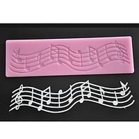 FOUR-C Silicone Lace Mat Cake Decor Pad Music Decoration Mat Color Pink LM-01