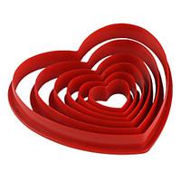 Fondant Cake DIY Decorating Red Heart Shaped Cookie Biscuit Cutter Mold (6-Pack) JG0053