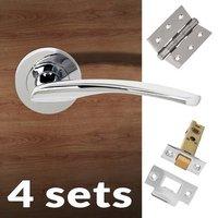 four pack arizona status lever on round rose polished chrome handle