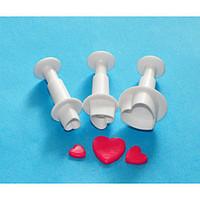 FOUR-C Sweet Heart Cake Decorating Plunger Cutter Set, Cake Design Cutters, Classic Cake Equipment/Tools