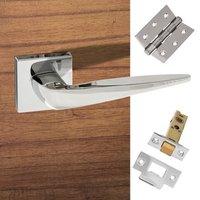 foglia forme designer lever on minimal square rose polished chrome han ...