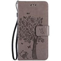 For Nokia Lumia 650 950 640 435 635 550 PU Leather Material Cat and Tree Pattern Butterfly Phone Case