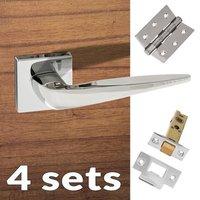 four pack foglia forme designer lever on minimal square rose polished  ...