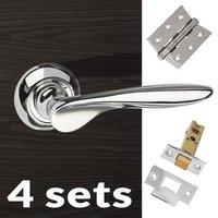 four pack malta mediterranean lever on round c rose polished chrome ha ...