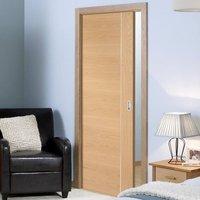 forli oak fire pocket door aluminium inlay half hour rated prefinished