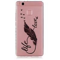 For Huawei Case / P9 / P9 Lite Transparent Case Back Cover Case Feathers Soft TPU Huawei Huawei P9 / Huawei P9 Lite