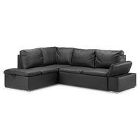 Form Corner Sofa Bed with Storage - Leather Black - Left