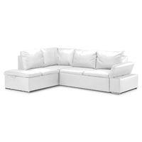 form corner sofa bed with storage leather white left