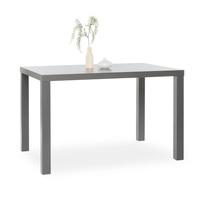 Fortis Small Dining Table Rectangular In Dark Grey High Gloss