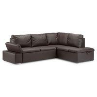 Form Corner Sofa Bed with Storage - Leather Brown - Right