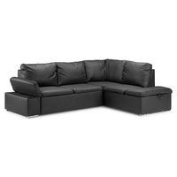 Form Corner Sofa Bed with Storage - Leather Black - Right