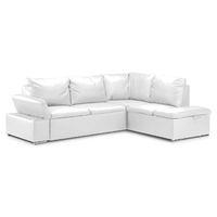 form corner sofa bed with storage leather white right