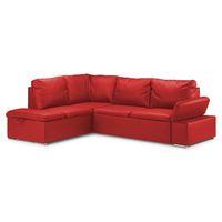 form corner sofa bed with storage leather red left
