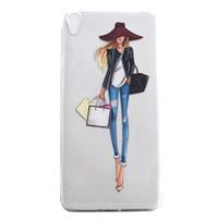 for xperia e5 xa xz case cover fashion girl pattern high permeability  ...