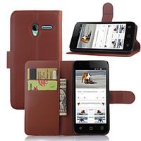 For Alcatel Case Wallet / Card Holder / with Stand / Flip Case Full Body Case Solid Color Hard PU Leather Alcatel