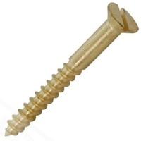 Forgefix CSK112B Countersunk Slotted Head Wood Screw - Solid Brass