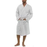 Foxbury Mens Waffle 100% Cotton Lightweight Dressing Gown Robe